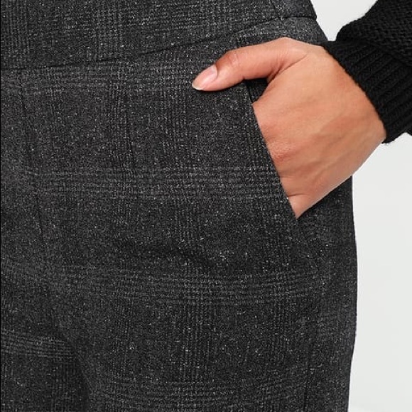 Vero Moda Stella Wide Leg Glen Check Trouser Pants Gray Size Small - Picture 5 of 7